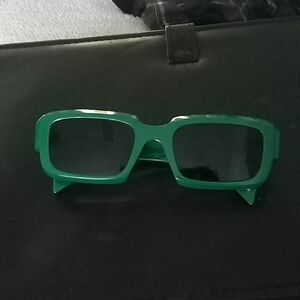 New Prada Green Rectangular Sunglasses
